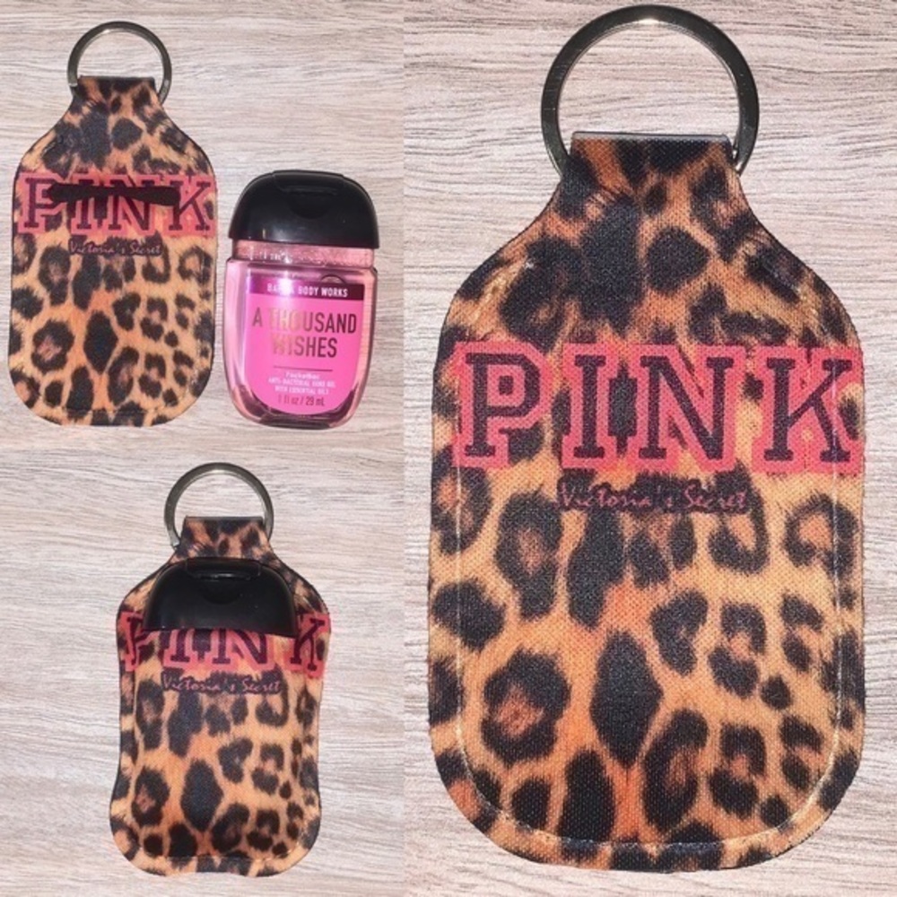 Victoria’s Secret Pink leopard print hand sanitizer holder new